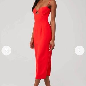Bardot Vienna Red Midi Dress